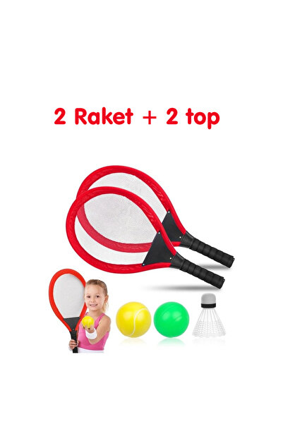 Shoplandu Çocuklar İçin Fileli Tenis Raketi Seti ve Badminton Raketi Seti