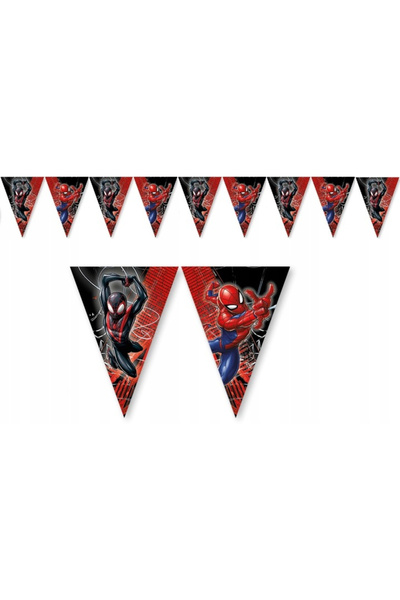 SPIDERMAN Spider-Man World Of Webs bunting with 9 flags, 230 cm Red