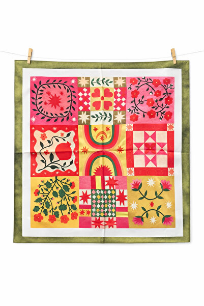 AGAPI Floral Print Satin Scarf 50X50 cm – Colorful Patchwork Stylish Women's ...