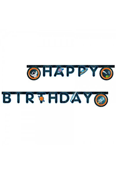Procos Rocket Space Decorative Garland, Happy Birthday Sign FS, 200 cm Navy Blue