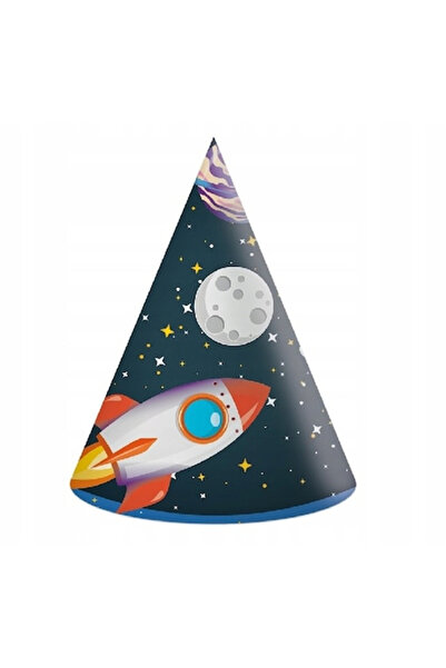 Procos Σετ 6 κράνη Rocket Space Party, 16 cm, μπλε σκούρο