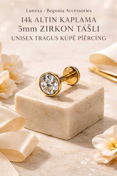 Begonia Accessories 316L Cerrahi Çelik Altın Kaplama Kararmaz Alerji Yapmaz Z...