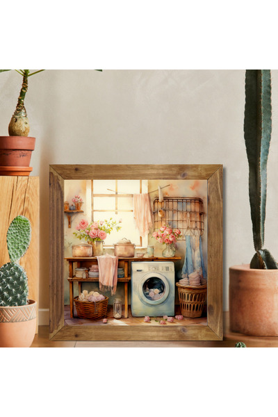 Tuba Decor Ξύλινο τετράγωνο πλαίσιο για επιτραπέζιο πλυντήριο ρούχων