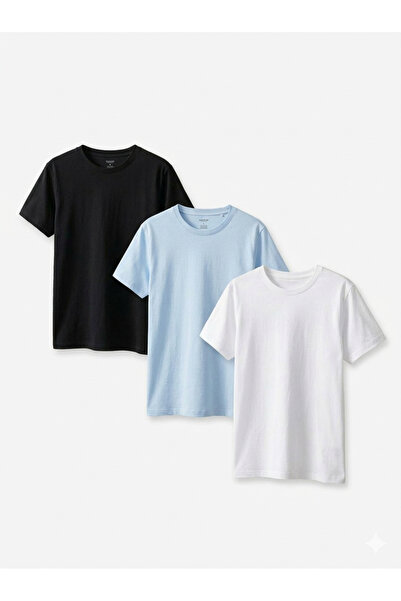 MERİCEY Tricou unisex pentru copii guler rotund cu mânecă scurtă, pachet de b...