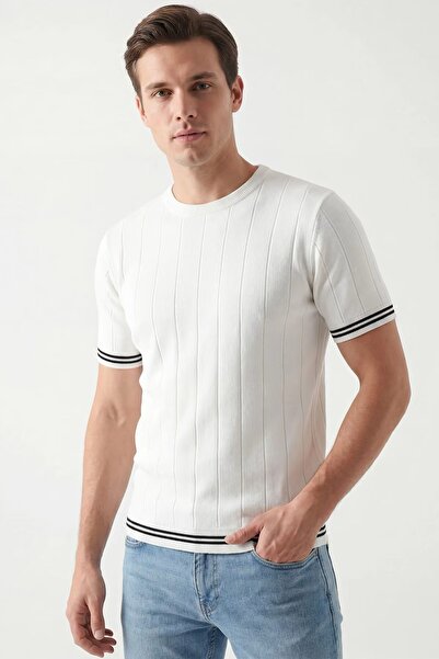 No Way Tricou pentru bărbați, tricotat, subțire, cu model în dungi, cu guler ...