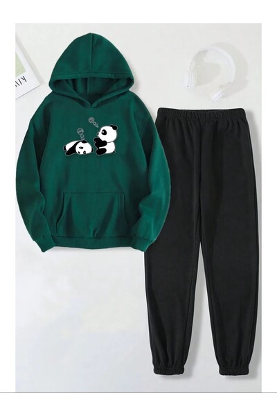 shams style Unisex Hooded Sweatshirt Top and Bottom Tracksuit Set