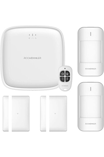 Roombanker Home Security KIT 2 Home Security Hub Station 1 PIR Sensor- Door Magnetic Sensor-Keyfob