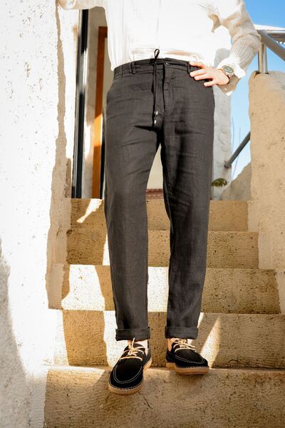 no7man Sardis black trousers