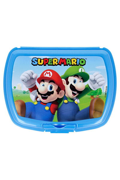 Super mario cutie sandwich dreptunghiulară, 18,15x13,9x6,7 cm albastră