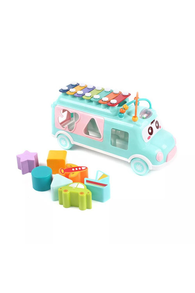 By TGA Happy Bus Toy, musical instruments, green/pink Green