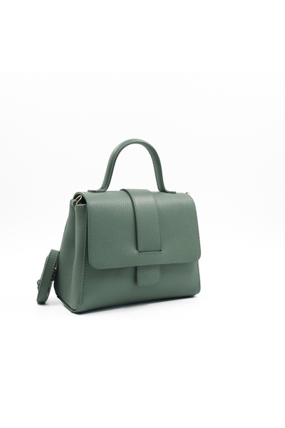 Posete Fagaras Olivia Leather Purse - Mint, Casual Bag Made of Genuine Leathe...