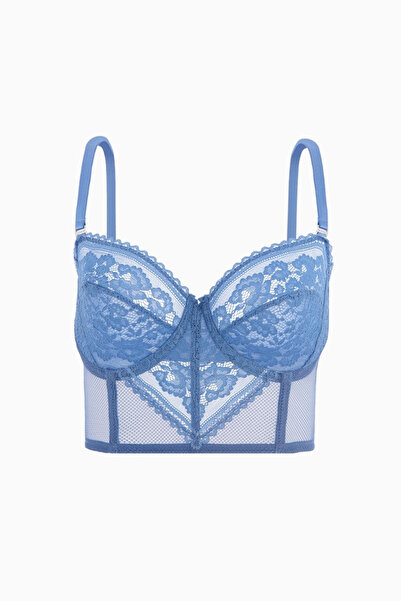 Weweus Lace Bustier Bra - Without Pads - Fashion - 2500 - Blue