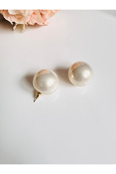 DEVİ fashion Large Pearl Ball Earrings 2.5 cm