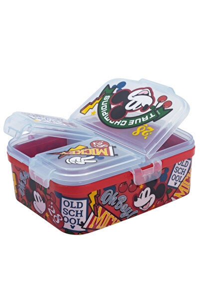 Disney Mickey Mouse XL Multi-compartment Sandwich Box, Mickey True Champions Red