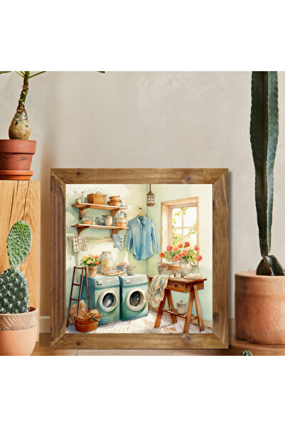 Tuba Decor Mașină de spălat cu cadru din lemn Square Table