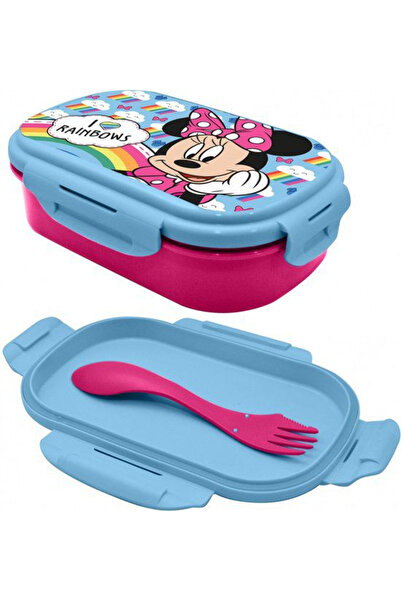 Minnie Mouse Cutie sandwich din plastic cu tacâmuri Rainbows, 22.5x14x6.5 cm ...