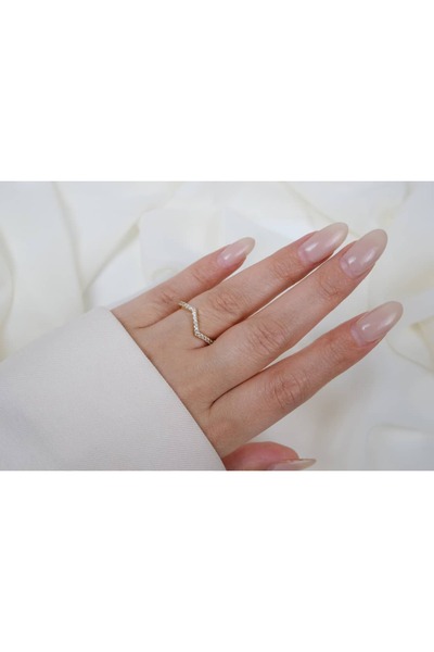 ATELİER TUĞBA Yzk307 V-Cut Stone Gold Adjustable Ring