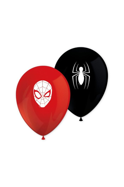 SPIDERMAN Set of 8 Spider-Man World Of Webs party balloons, 28 cm, Red