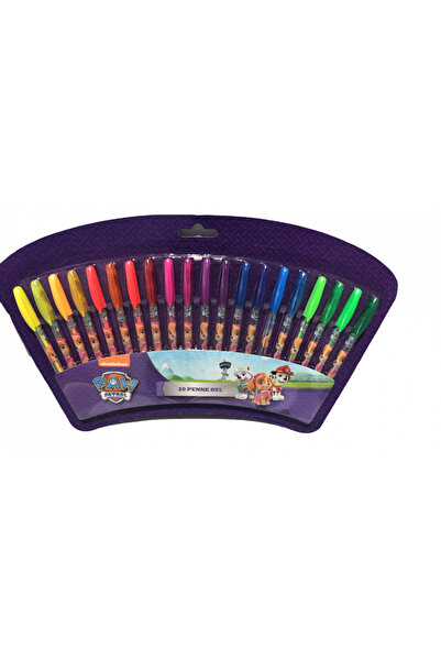 PAW PATROL Set of 20 gel pens, Paw Patrol, girls White transparent