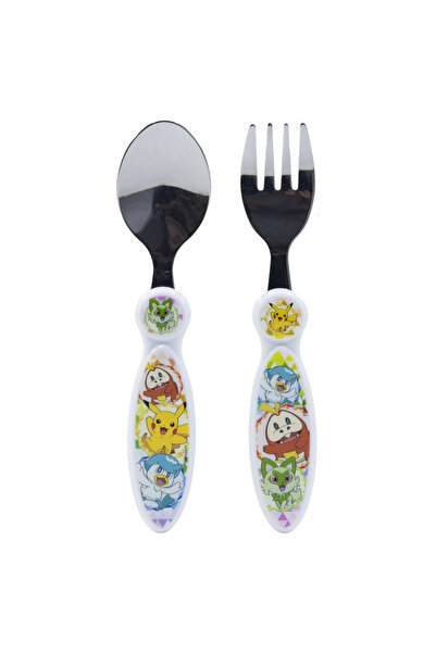 Pokemon Σετ 2 μαχαιροπίρουνα, πιρούνι και κουτάλι για παιδιά 15,5 cm Κίτρινο