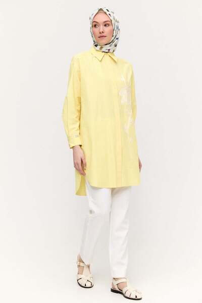 Setrms Payetli Nakışlı Çizgili Tunik