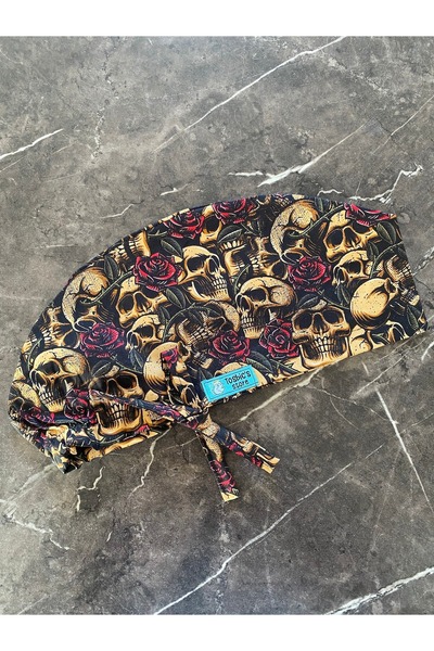Tosbics Store Güllü Kurukafa Cerrahi Bone (İthal Kumaş)