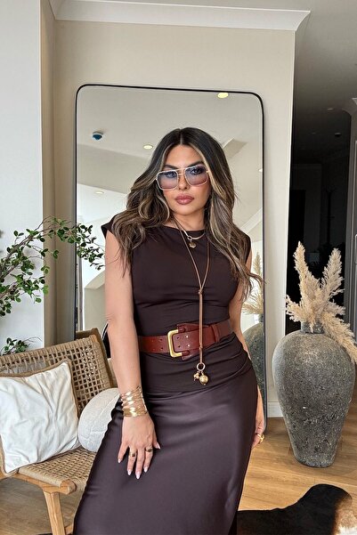 Sohotique By P Mayo Kumaş Yanı Drapeli Bluz Acı Kahve