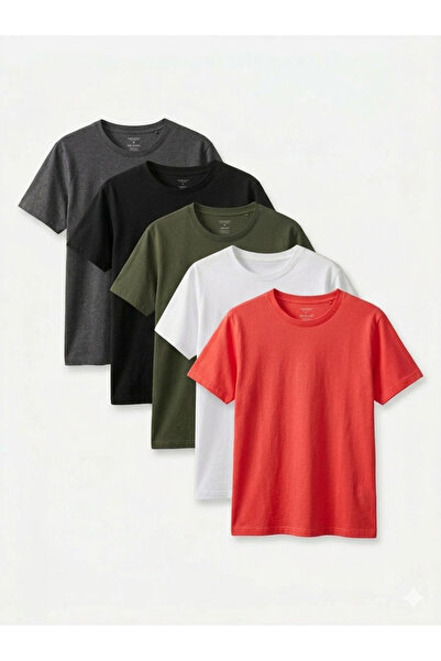 MERİCEY Унисекс комплект от 5 икономични детски тениски от 100% памук