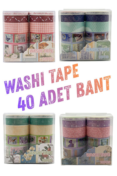 Şehir Online Mağazacılık Bandă Washi Retro Vintage cu model - 40 de role de b...