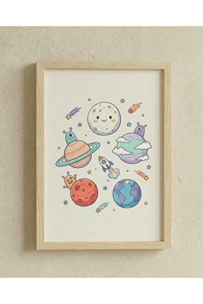 huhuli Montessori Educational Chart Wooden Framed Chart Baby Kids Room Wall D...