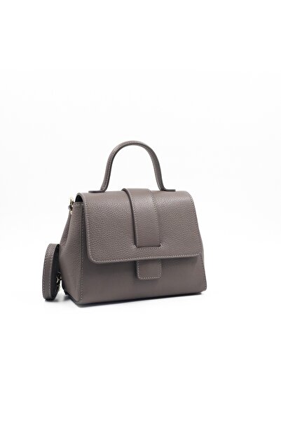 Posete Fagaras Olivia Leather Purse - Grey, Casual Bag Made of Genuine Leathe...