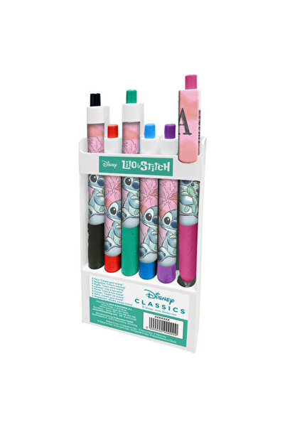 Lilo & Stitch Комплект от 6 цветни химикалки Stitch Ohana 3 години розови