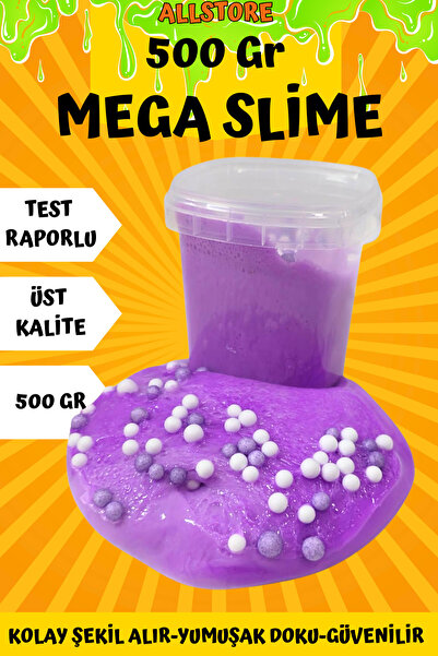ALLStore MEGA SLİME 500 GR MOR JUMBO BOY TEST RAPORLU