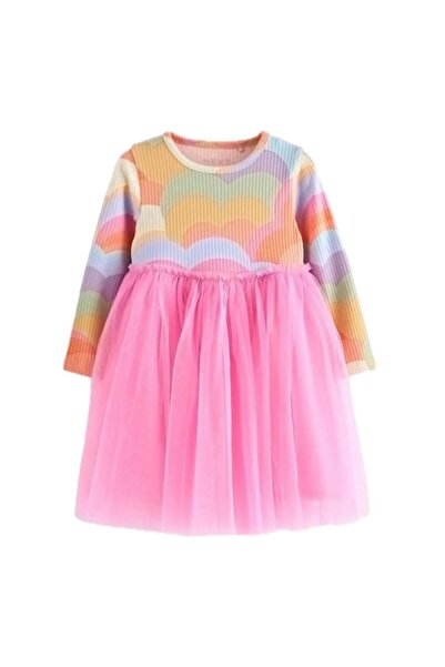 Next Baby Cotton Pcs Pink Rainbow Patterned Tutu Dress