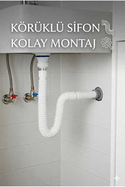Primeaks Kaliteli Körüklü Lavabo Sifonu - Esnek ve Kolay Montaj