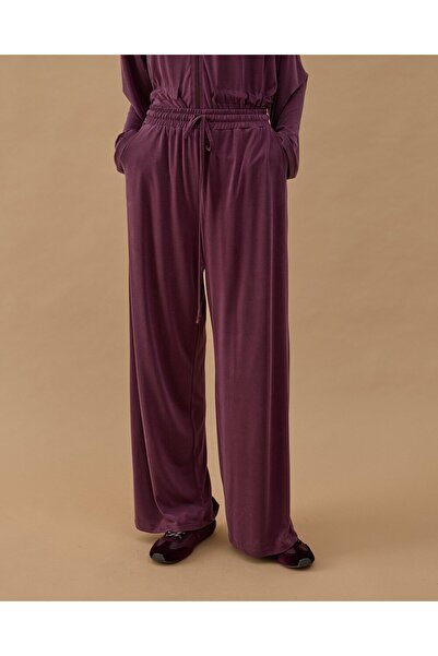 Aybikestil İnce Modal Soft Touch Straight Pantolon Mürdüm
