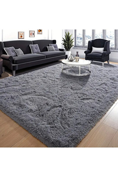 Magdeal Premium Fluffy Rug , Dark Grey 200x280cm