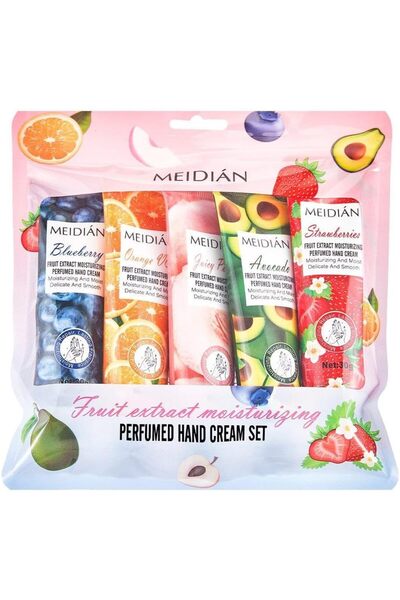 Yelajoy 5-Piece Fruit Scented Hand Cream Gift Set, Mini Moisturizing Lotion f...