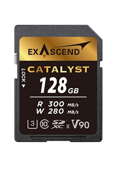 exascend Catalyst SD Card 128GB, UHS-II / V90 / U3 / Class 10, Read:300 MB/s,...
