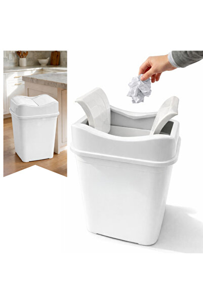Salestore.ro 35L Trash Can with Flip Lid, Kitchen, Bathroom Trash Can, Compac...