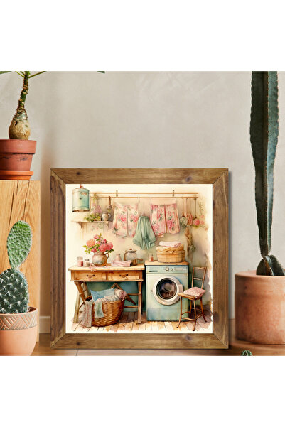 Tuba Decor Ξύλινο τετράγωνο πλαίσιο για επιτραπέζιο πλυντήριο ρούχων