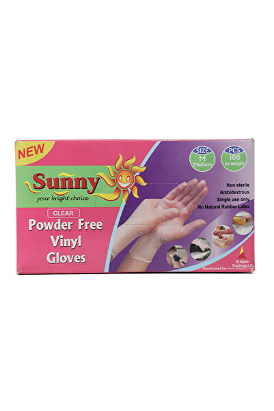 Sunny VINYL GLOVES MEDIUM POWDERFREE 100S