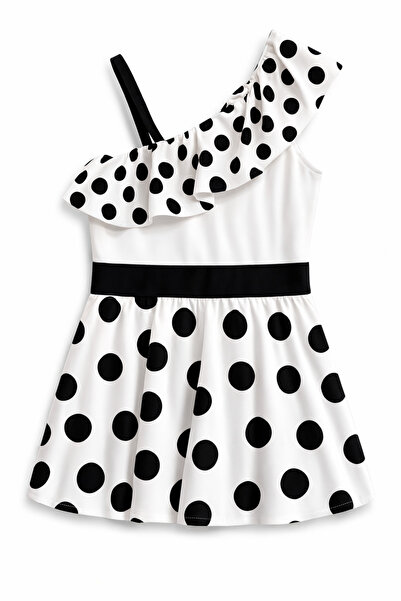 Beniizle Costum de baie pentru fete cu un singur umăr Puan cu model