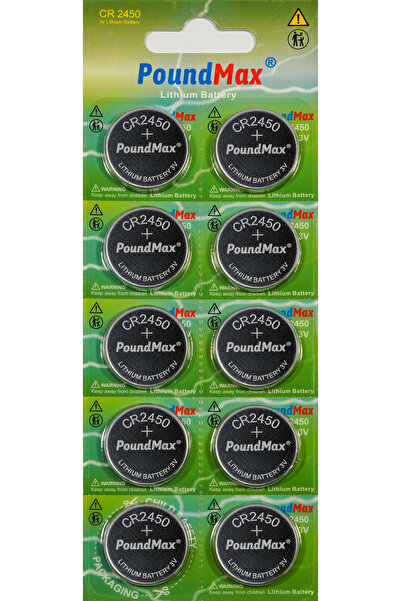 PoundMax 10 Adet 2450 CR2450 DL2450 DL2450 ECR2450 KCR2450 3V Lityum Düğme Pi...