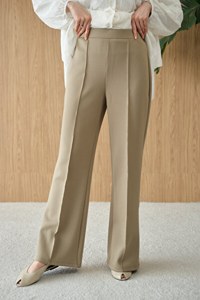 LOCCO Women's Piped Scuba Trousers Green