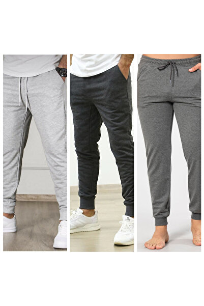GOLSREY 3-Piece Men's Ribbed Leg Relaxed Fit Sweatpants (Regenerated Fabric)