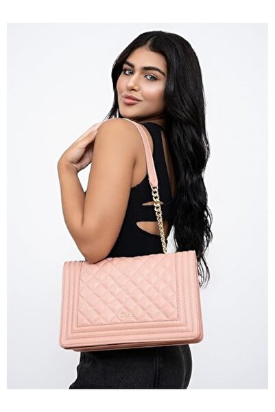 AMICA Erica Women's Diamond Quilted Leather Crossbody Handbag with Metal Strap