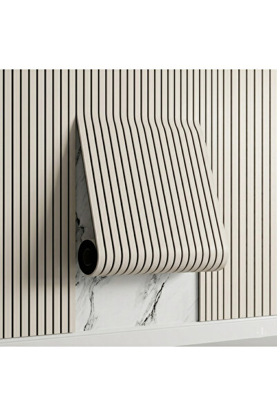 Teno 3D slat panel, wood look, self-adhesive, waterproof, easy install, 60×30...