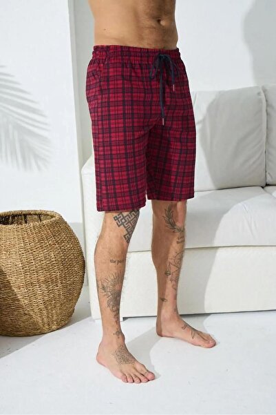 KLY PİJAMA KLY 196B Oversize Large Size Plaid Single Shorts