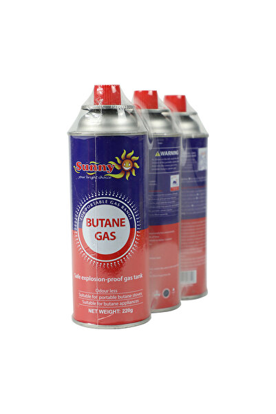 Sunny Premium Liquefied Butane Gas Refill Canisters (3x220g)